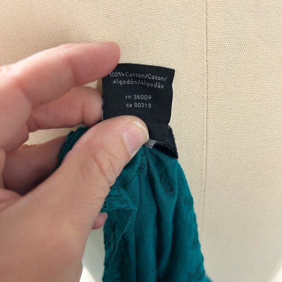 Calvin Klein Blue Puff Sleeve Smocked Blouse - Picture 5 of 5